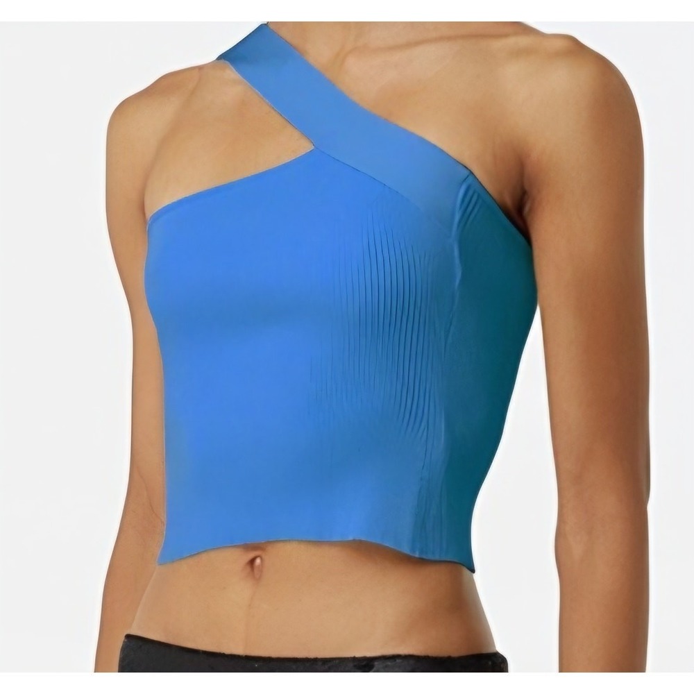 GAUGE81 Selasa One Shoulder Rib Knit Top Blue Size L NWT Designer